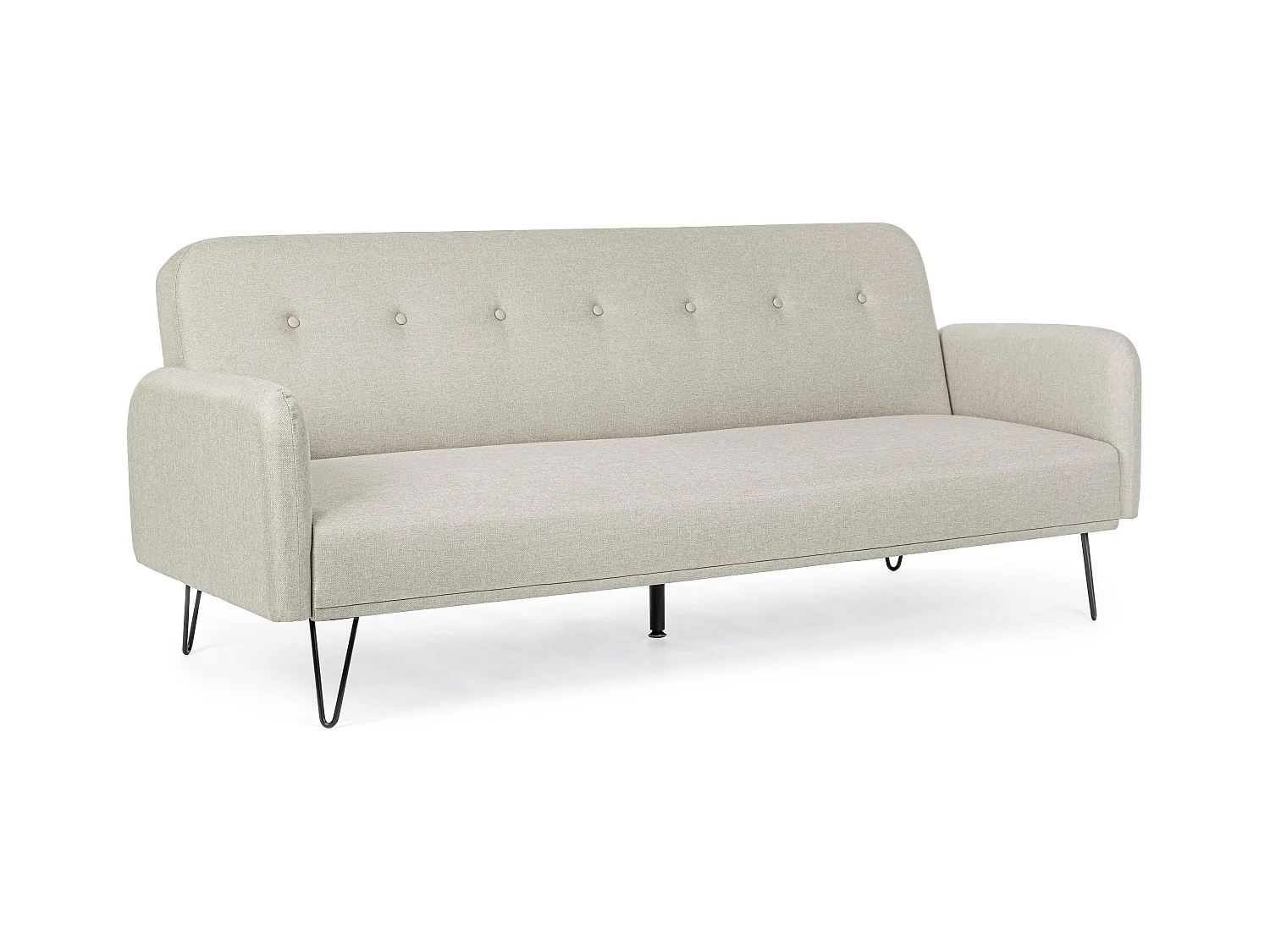Canapé lit 3 places tissu polyester beige Becky