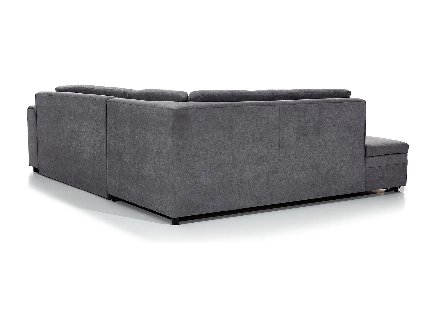 Canapé convertible gauche droit tissu gris et simili blanc Pika 260cm