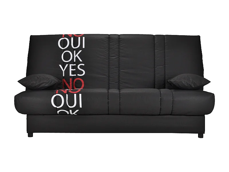 Clic Clac imprimé noir design 130x190 matelas 11cm
