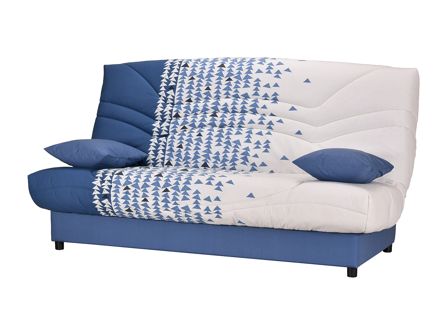 Clic-Clac impression bleu et blanc 130x190 avec rangement matelas 13cm Star essentiel
