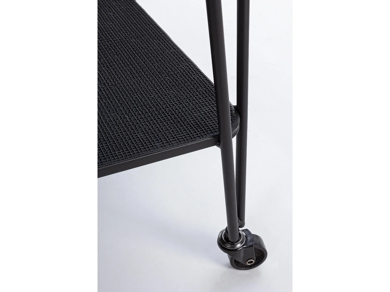 Desserte sur roulettes verre trempé et acier noir Zira L 60cm