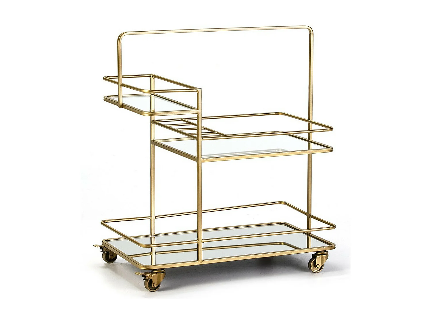 Desserte sur roulettes 3 plateaux miroir L 70cm