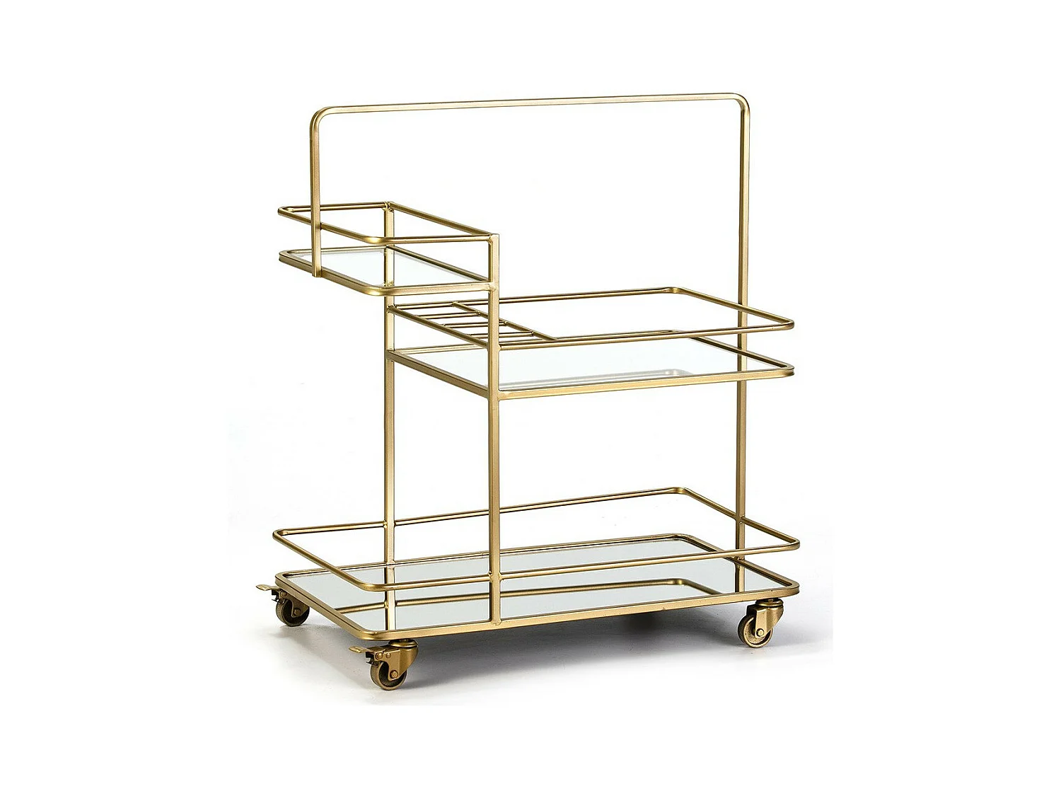 Desserte sur roulettes 3 plateaux miroir L 70cm