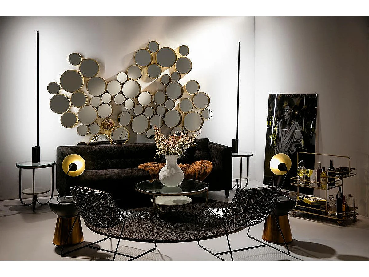 Desserte sur roulettes 3 plateaux miroir L 70cm