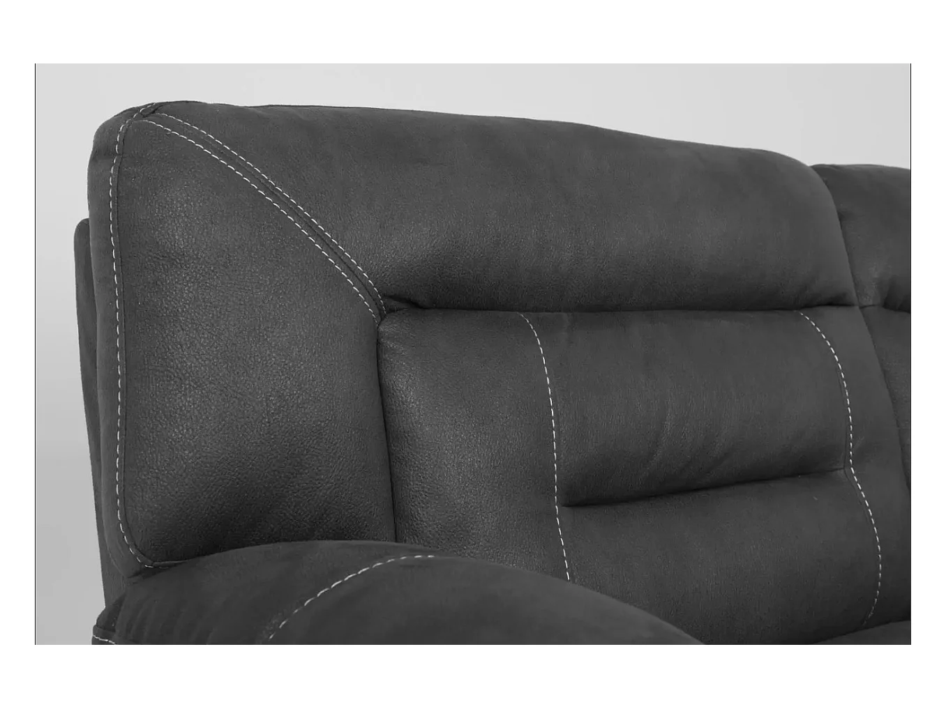 Korsa donkergrijze nubuck relaxbank-Aantal plaatsen) 2 elektrische relaxstoelen