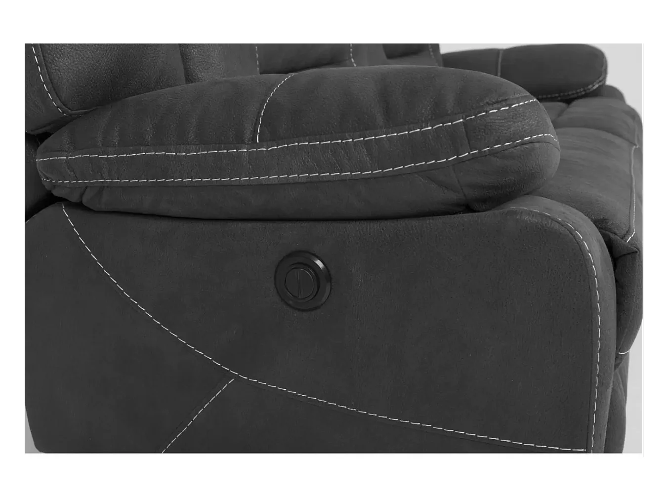 Korsa donkergrijze nubuck relaxbank-Aantal plaatsen) 2 elektrische relaxstoelen