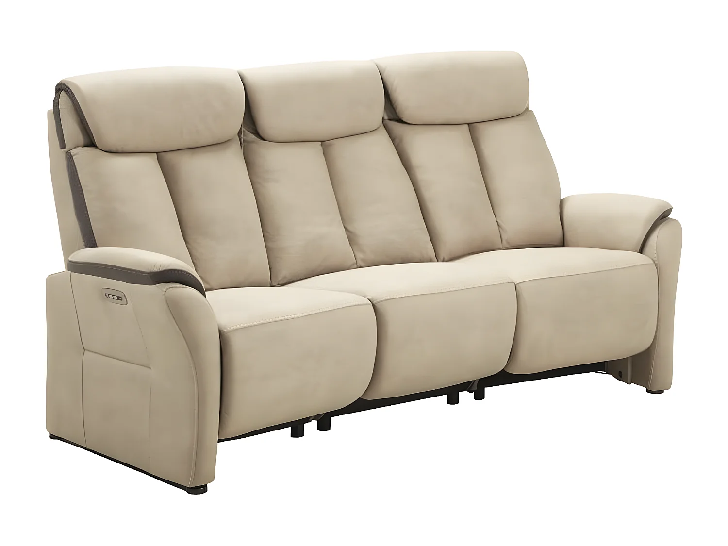 Canapé de relaxation en nubuck Kondort-Beige-2 places relax électrique