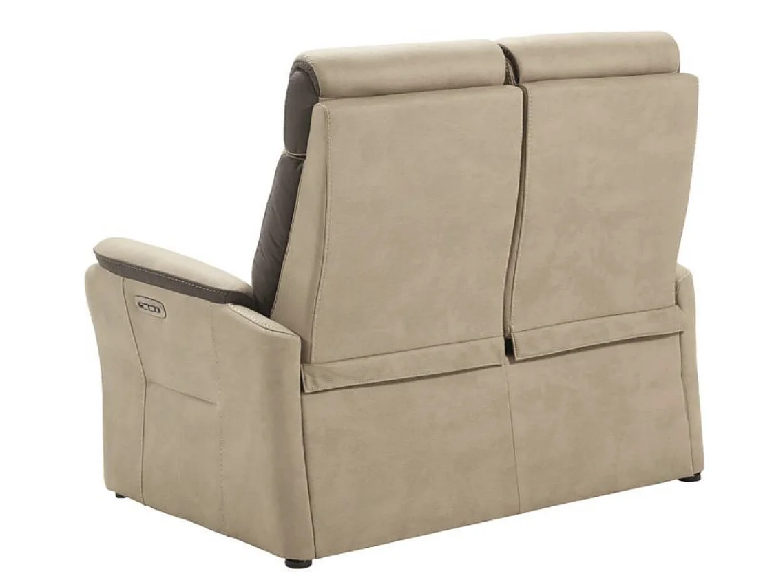 Canapé de relaxation en nubuck Kondort-Beige-2 places relax électrique