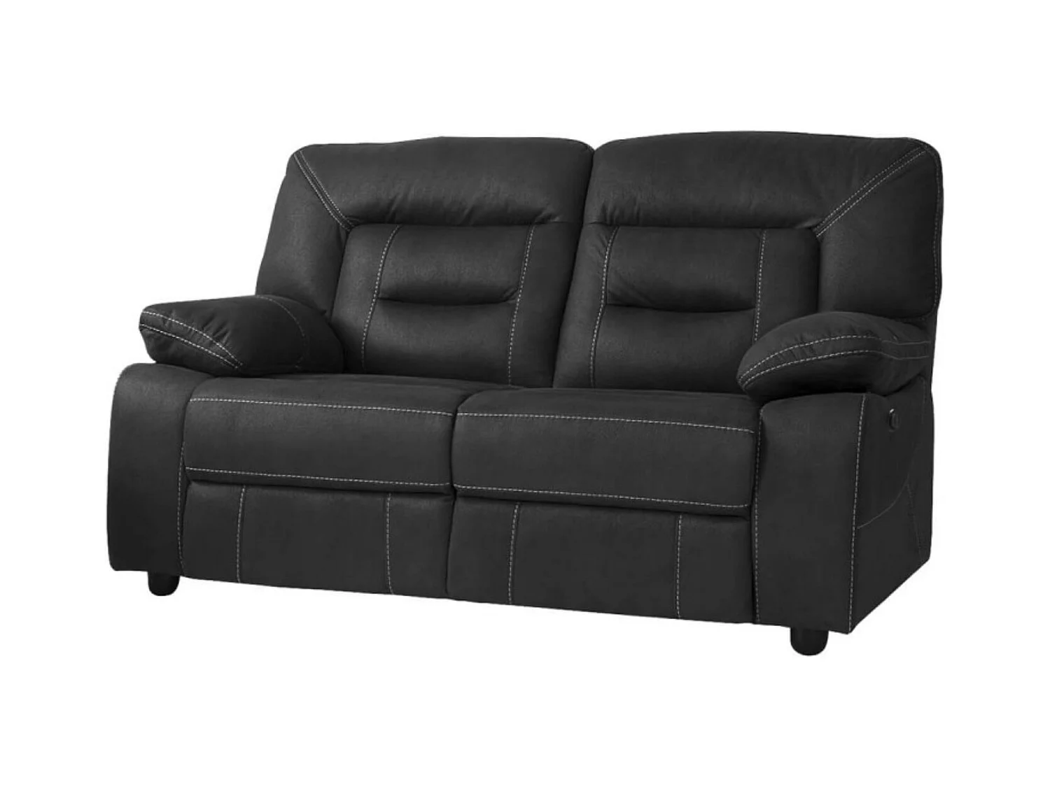 Canapé de relaxation en nubuck gris foncé Korsa-3 places relax électrique