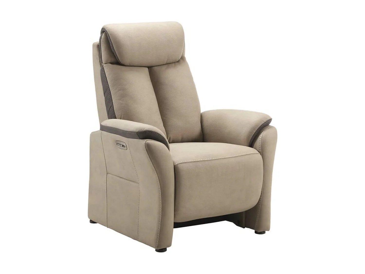 Kondort Nubuck elektrische relaxbank-Kleur Beige-Aantal plaatsen) 1 elektrische stoel