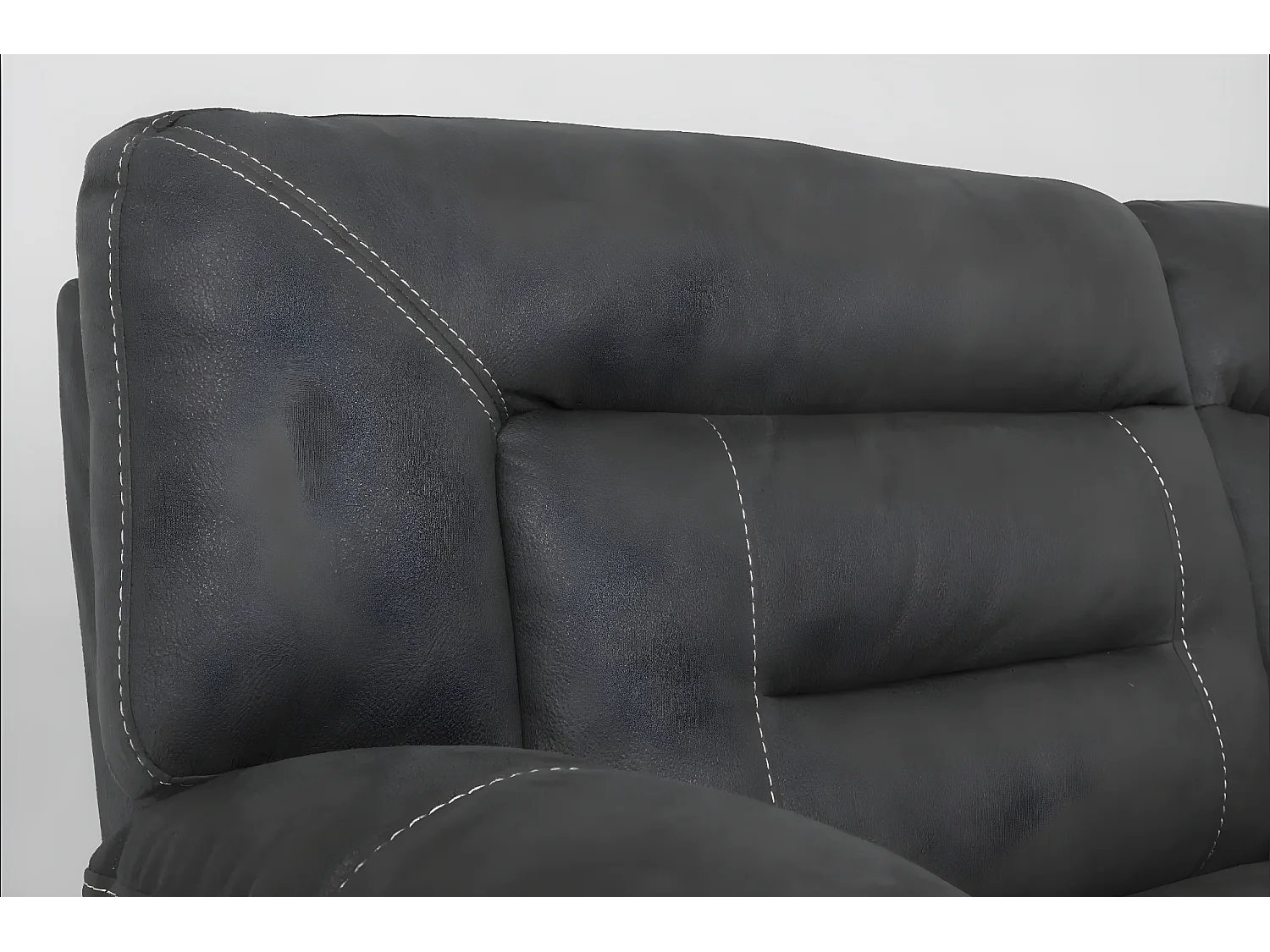 Korsa donkergrijze nubuck relaxbank-Aantal plaatsen) 3 zits handmatig relax