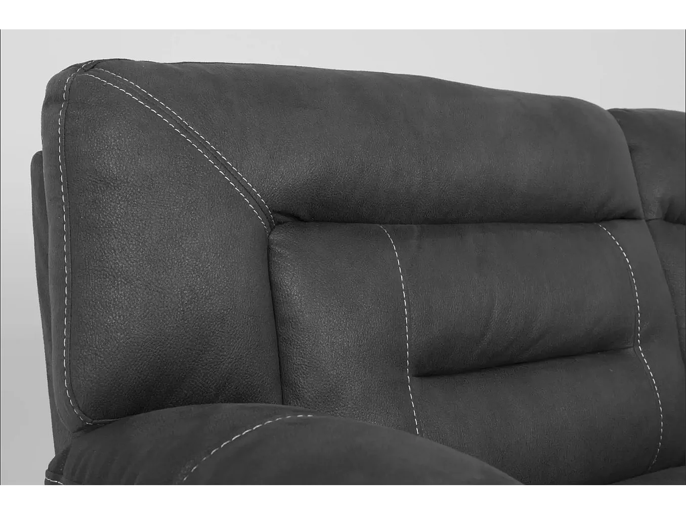 Canapé de relaxation en nubuck gris foncé Korsa-1 place électrique