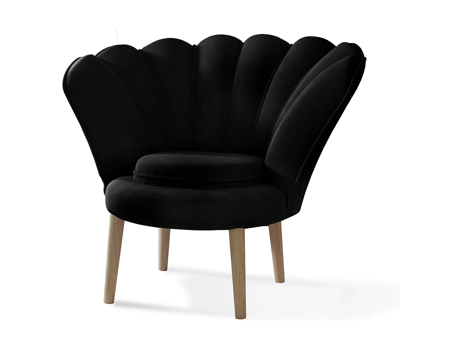 Fauteuil Vivie/Tissu/Noir