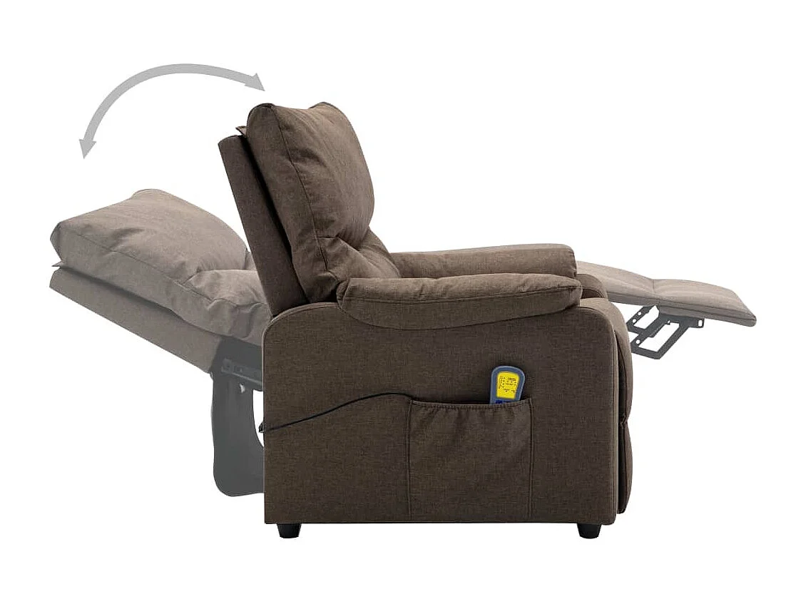 Fauteuil inclinable de massage Marron Tissu 10
