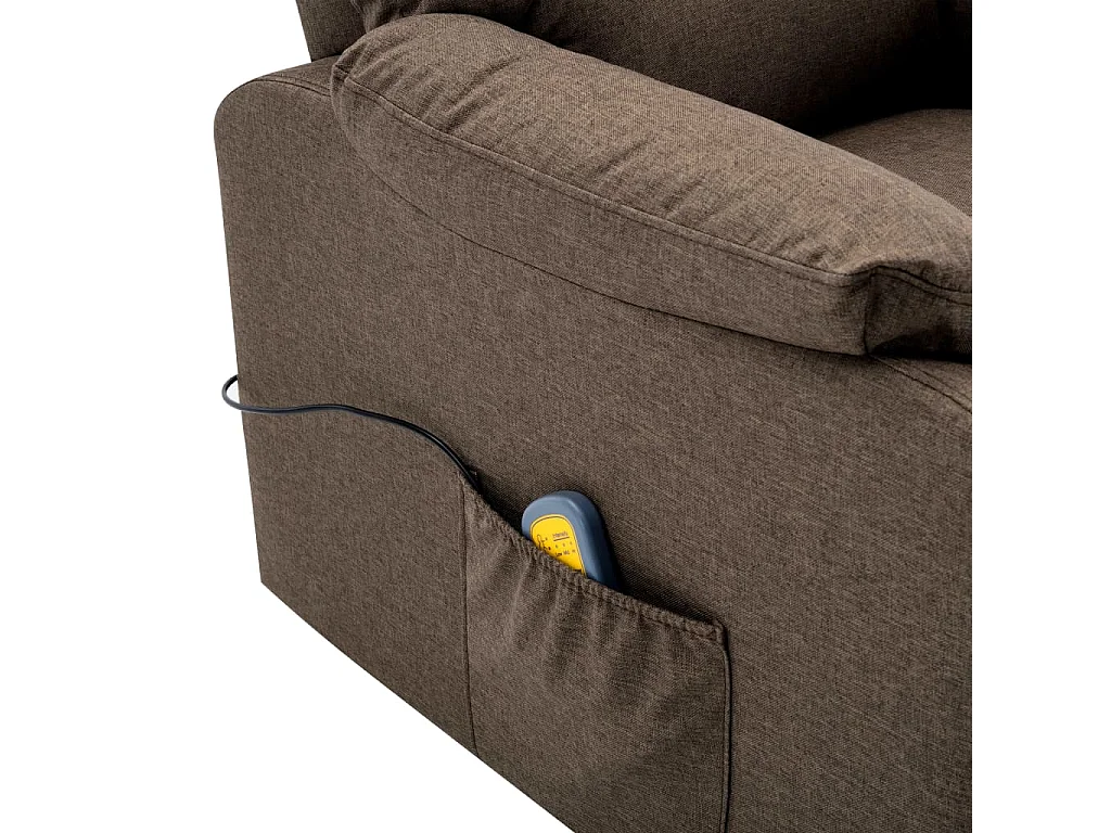 Fauteuil inclinable de massage Marron Tissu 10