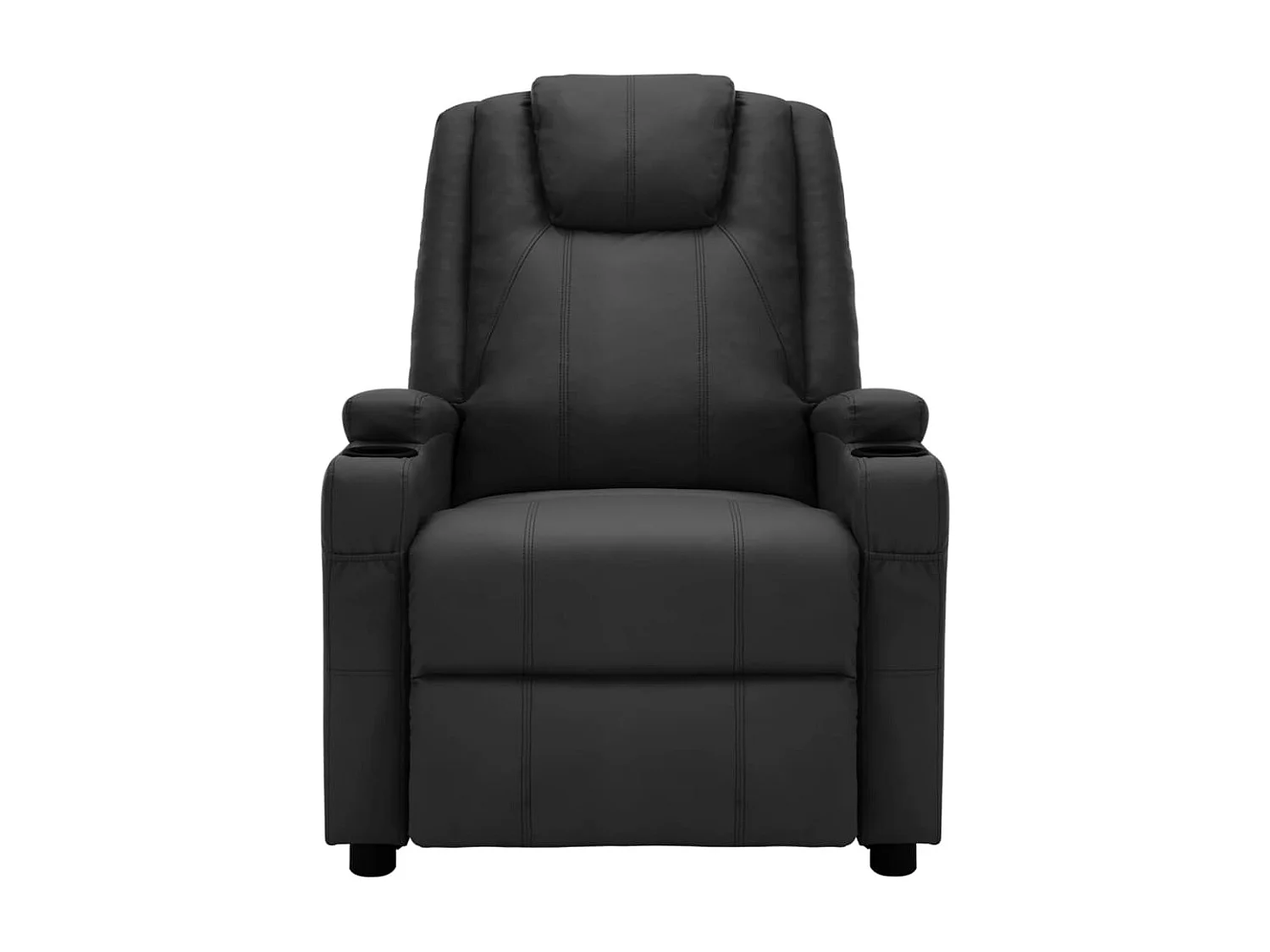 Fauteuil de massage inclinable électrique Noir Similicuir Kifa
