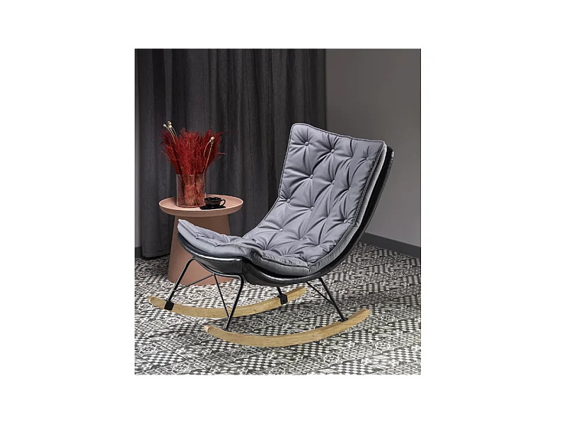 Relax Sessel Indigo/Kunstleder/Schwarz