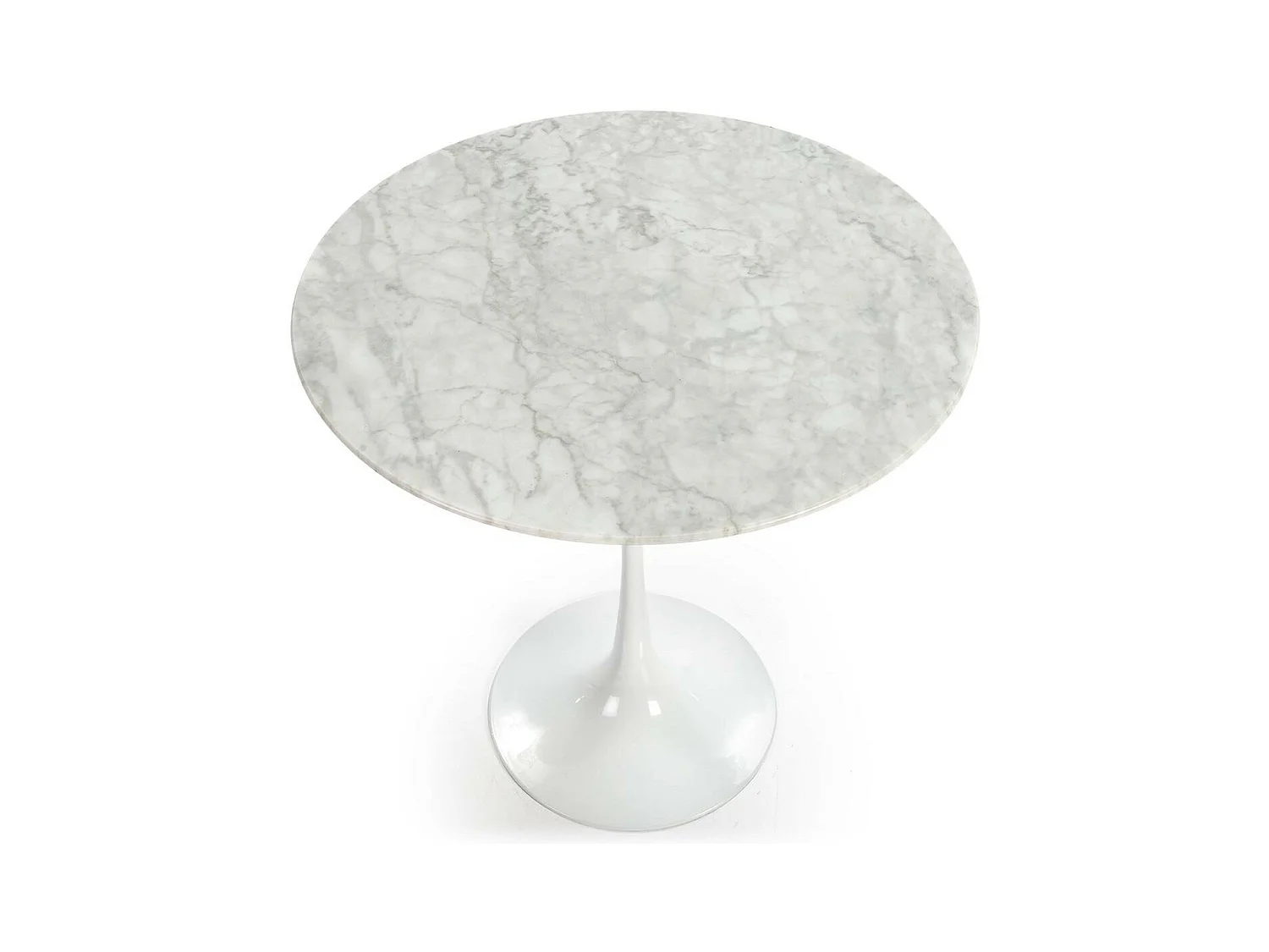 Table d'appoint ronde marbre et fibre de verre blanc Ravies