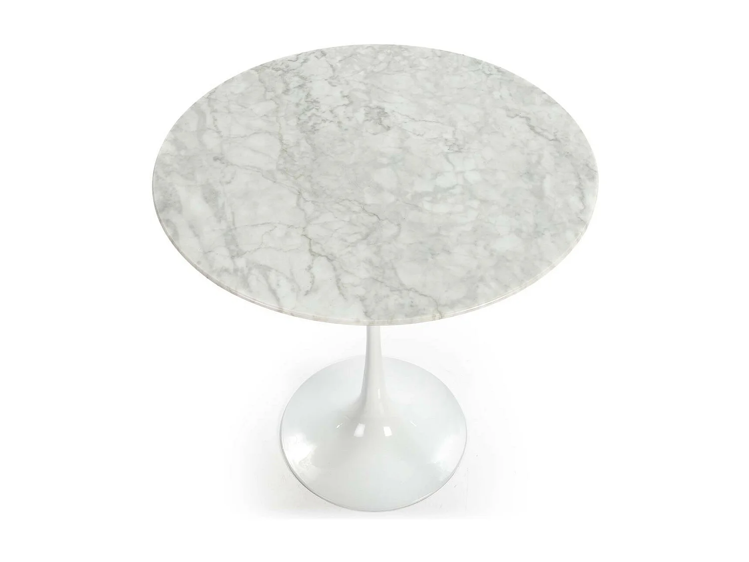 Table d'appoint ronde marbre et fibre de verre blanc Ravies