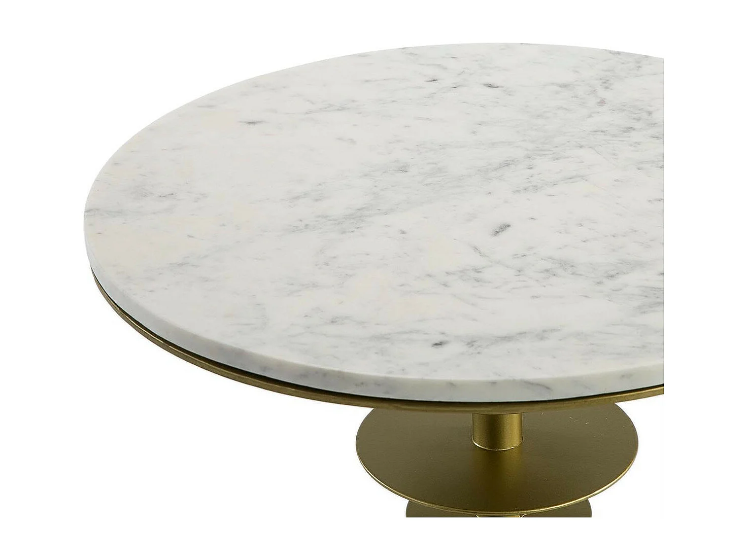 Junie ronde bijzettafel van wit marmer en goudmetaal