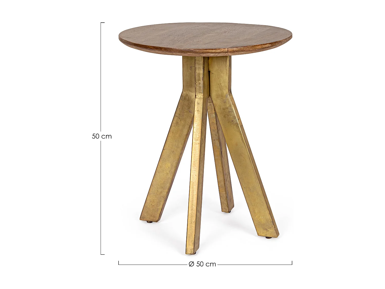 Sam ronde tweekleurige houten bijzettafel - Set van 2