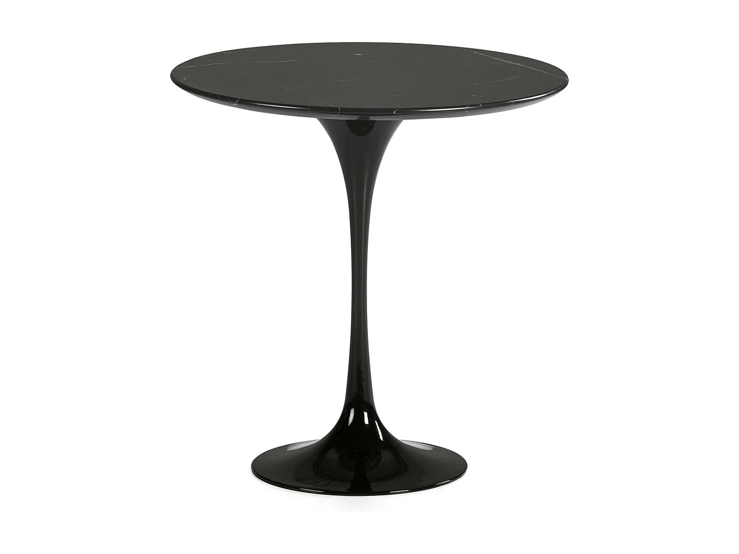 Table d'appoint ronde marbre et fibre de verre noir Ravies