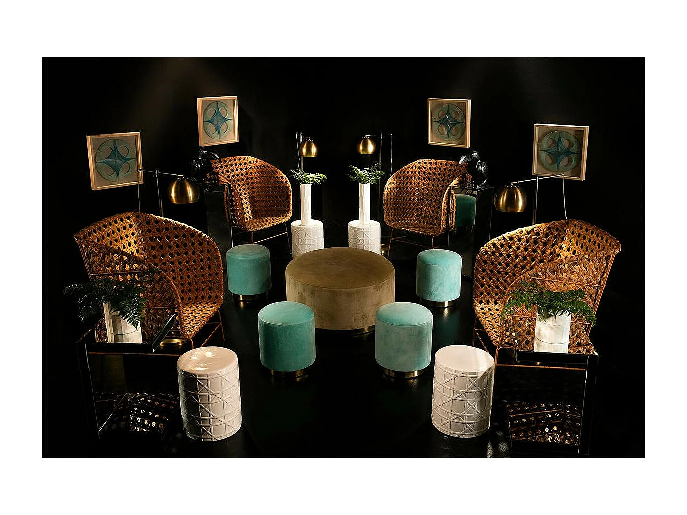 Sellette haute moderne miroir Timon