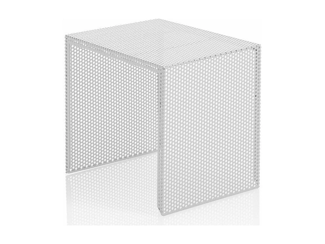 Table d'appoint gigogne métal blanc mat Sayo - Lot de 2