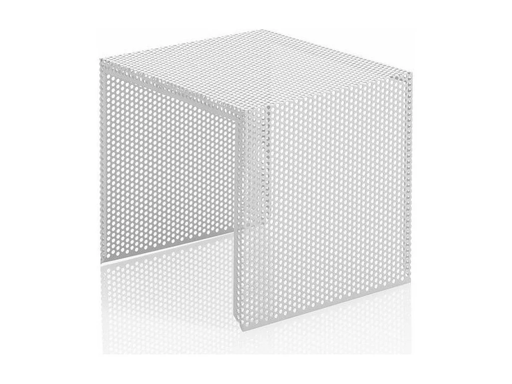 Table d'appoint gigogne métal blanc mat Sayo - Lot de 2