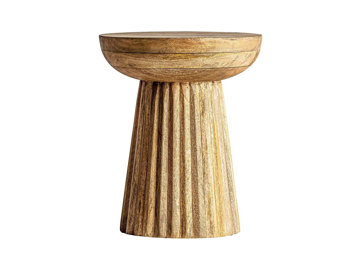 Table d'appoint ronde manguier massif clair Lial D 38cm