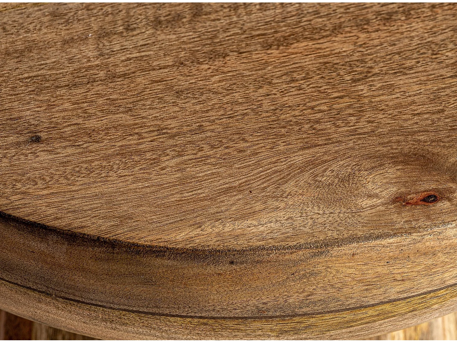 Table d'appoint ronde manguier massif clair Lial D 38cm