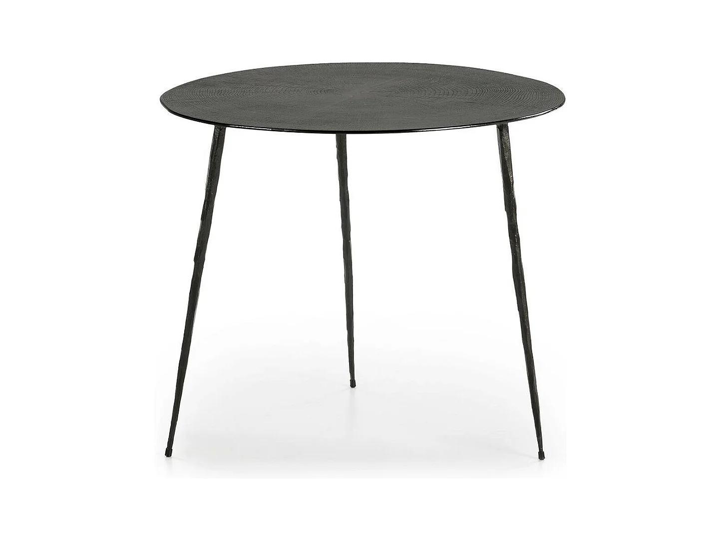 Table d'appoint ronde bois et métal noir Keysha