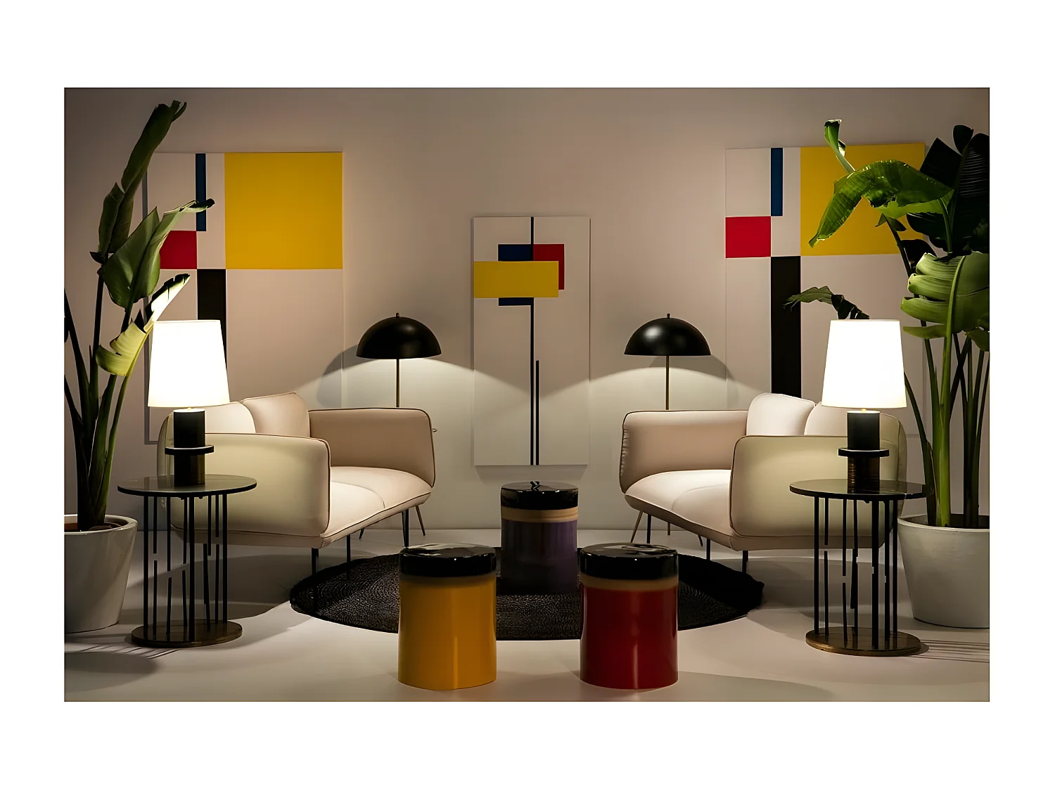 Quieras ronde bijzettafel van zwart marmer en zwart en goud metaal