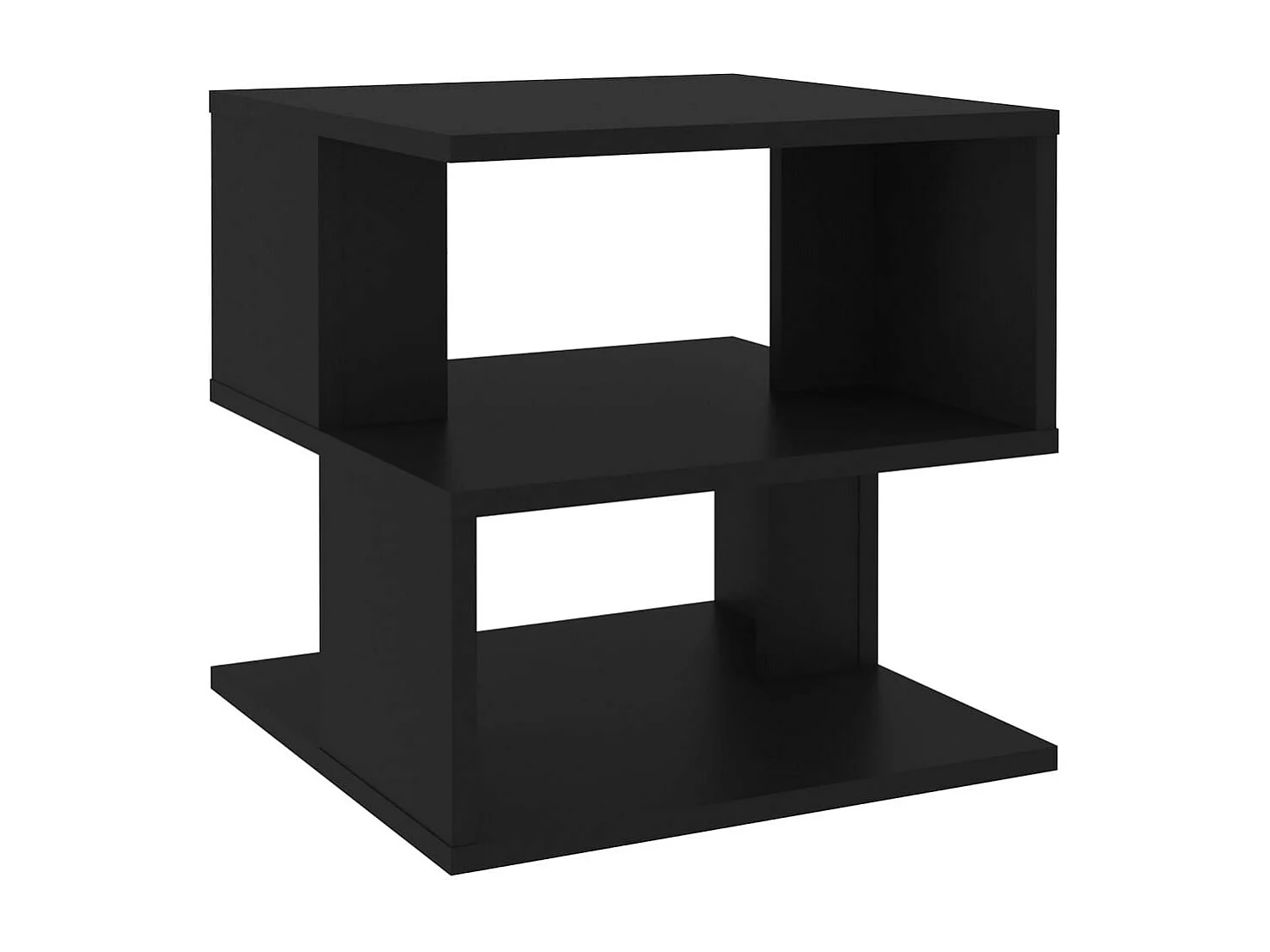 Mesa auxiliar de madera contrachapada negro 40x40x40 cm