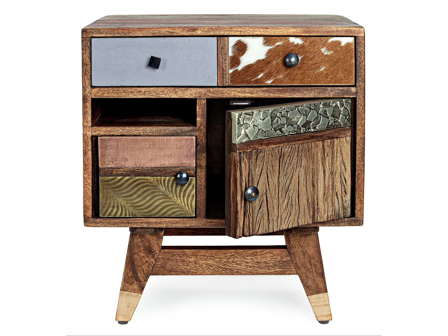 Table d'appoint multi matières colorées Doki 50cm