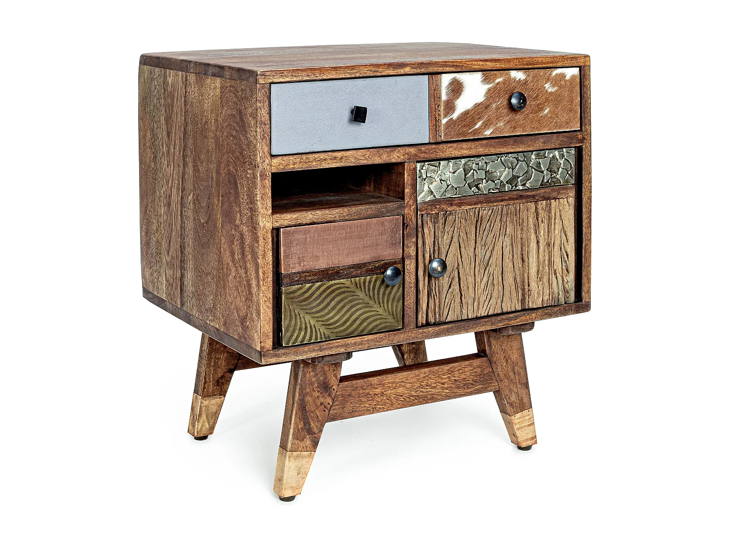 Table d'appoint multi matières colorées Doki 50cm