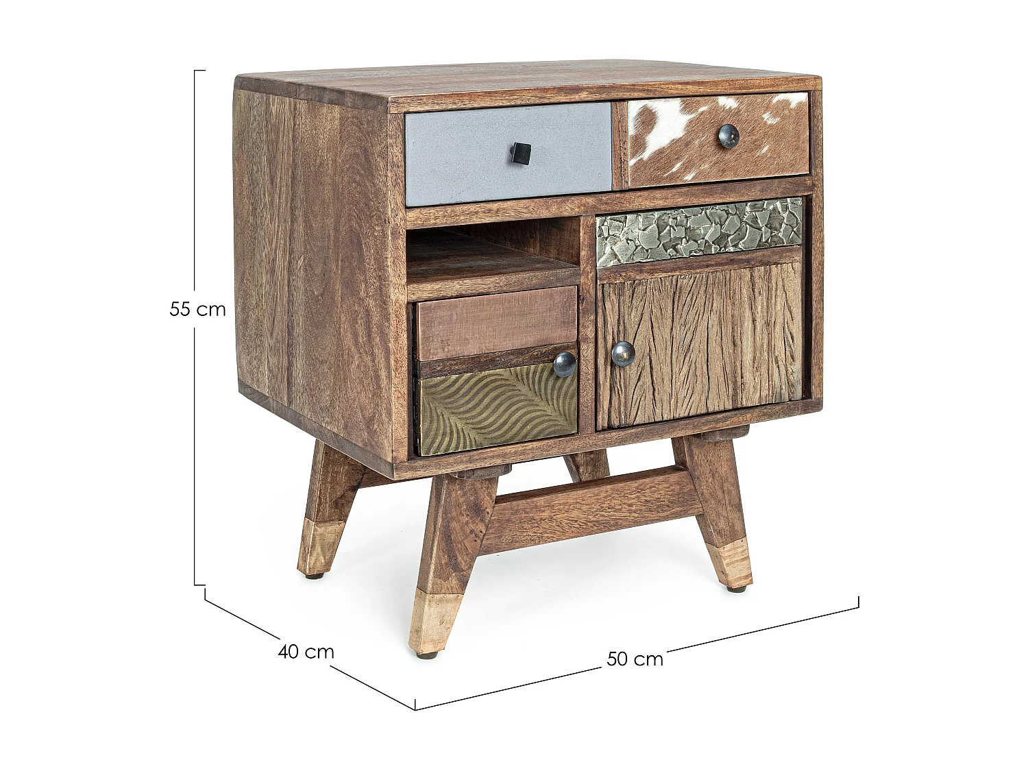 Table d'appoint multi matières colorées Doki 50cm