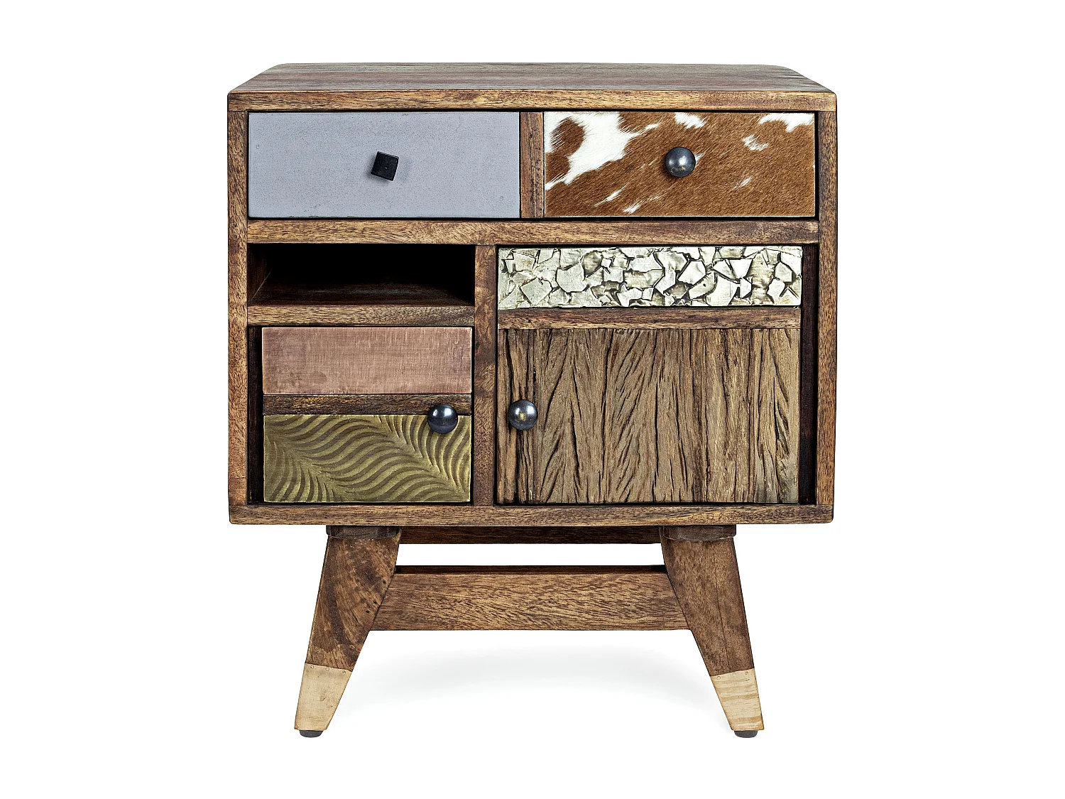 Table d'appoint multi matières colorées Doki 50cm