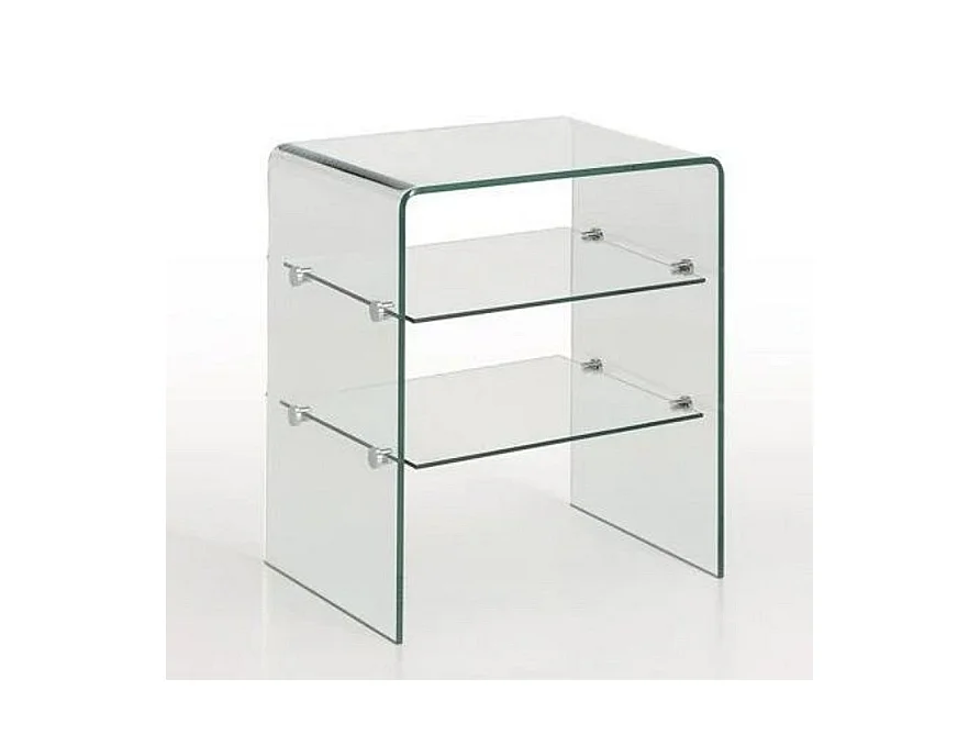 Table d'appoint verre transparent Nuca
