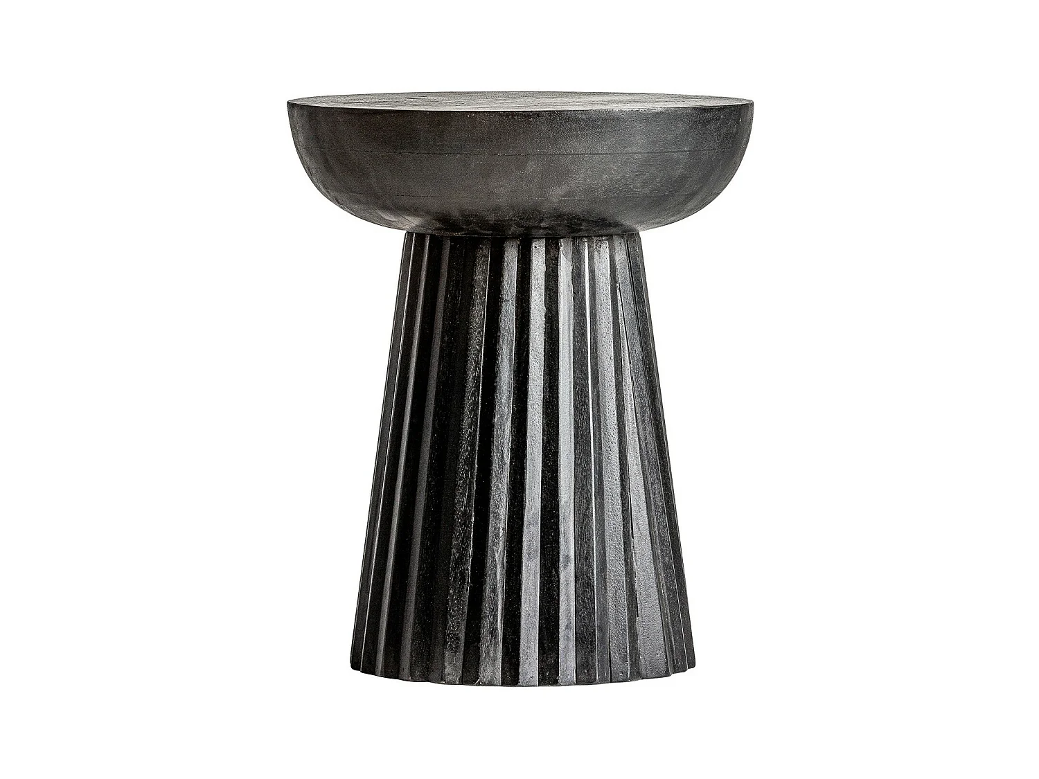 Table d'appoint ronde manguier massif noir Lial D 38cm