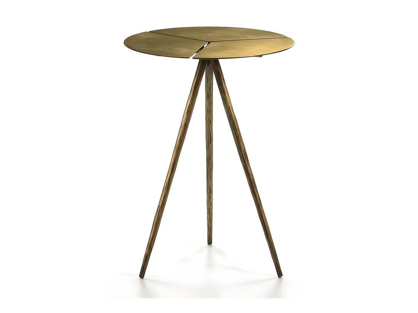 Table d'appoint ronde métal doré Trios