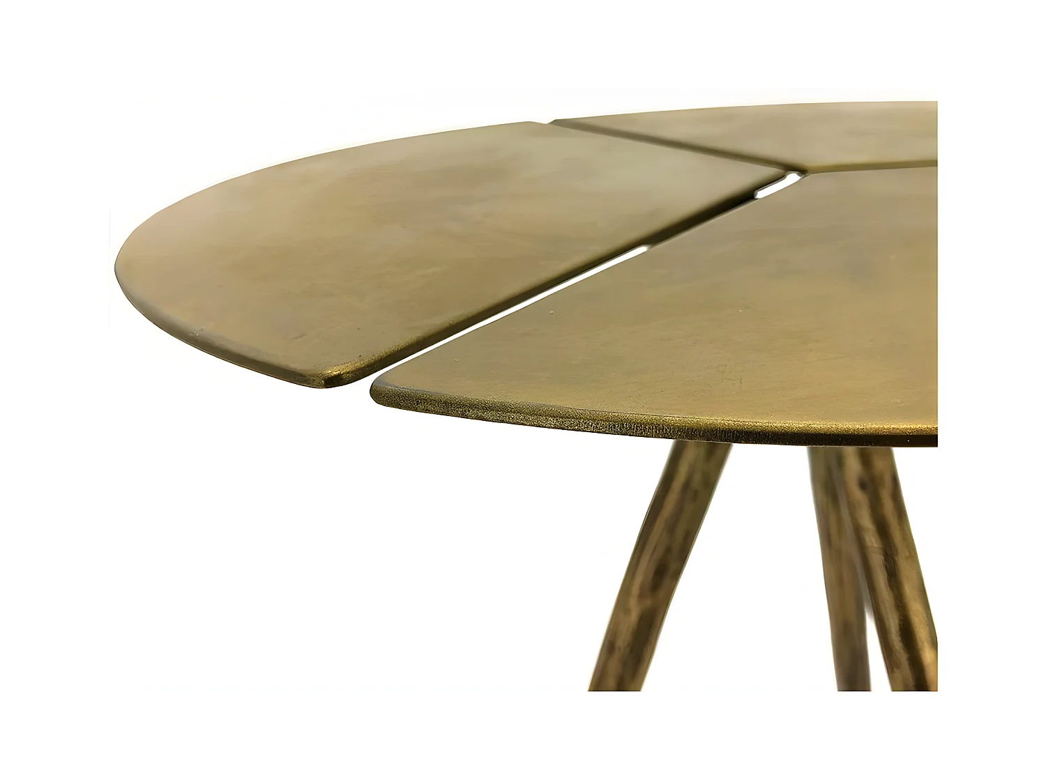 Trios ronde goudkleurige metalen bijzettafel