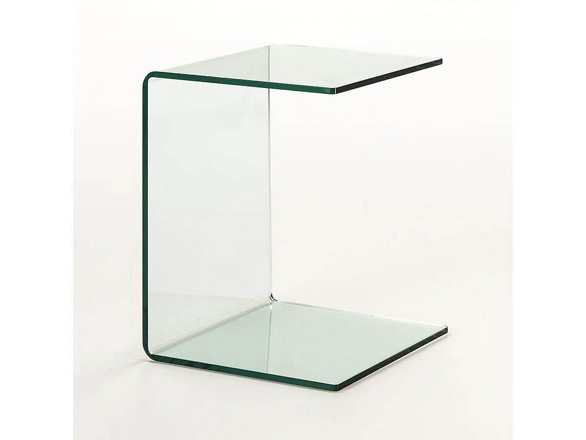 Table d'appoint carrée verre trempé Angela