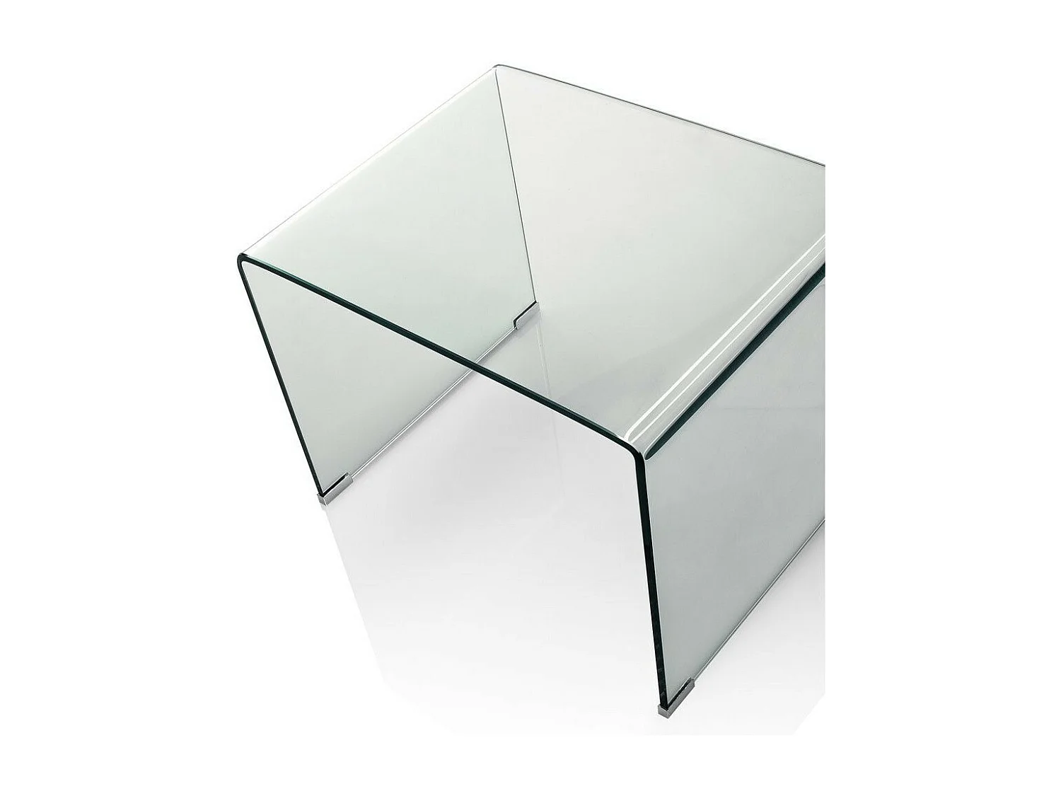 Table d'appoint rectangulaire verre transparent Lessi