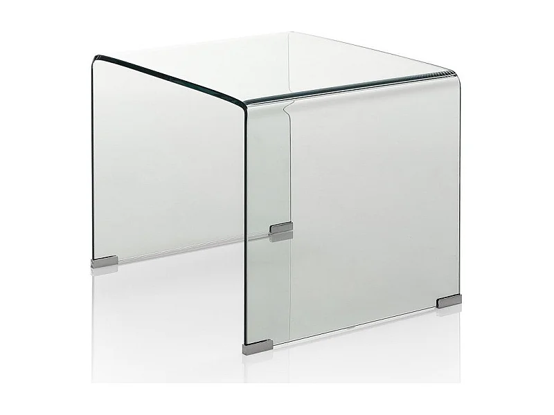 Table d'appoint rectangulaire verre transparent Lessi
