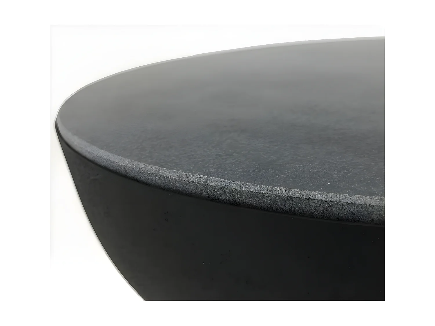 Table d'appoint ronde granit noir et métal doré Alex