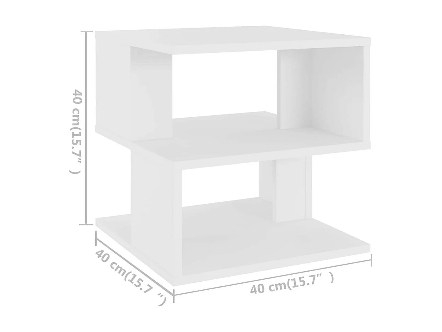 Table d'appoint Blanc 40x40x40