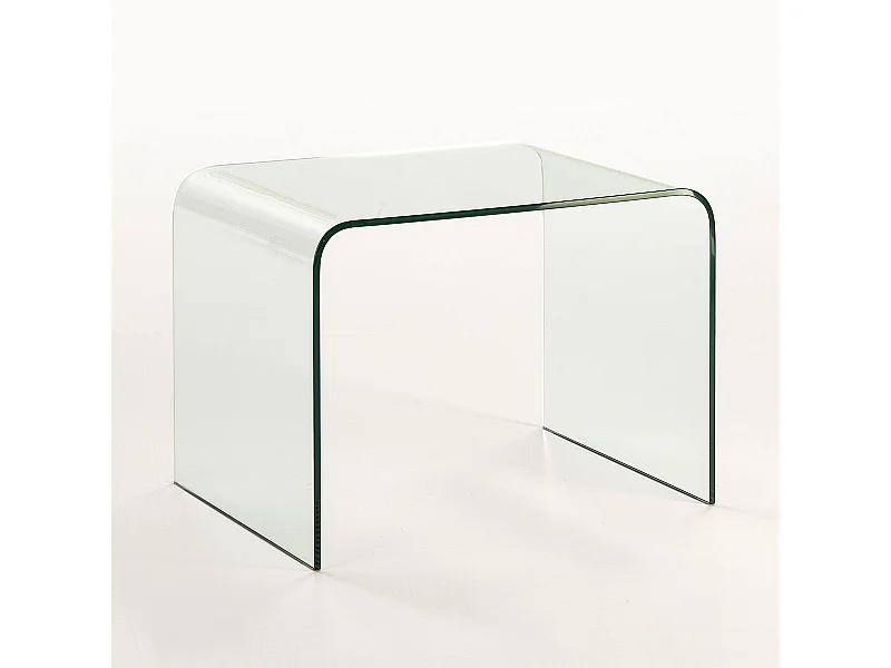 Table d'appoint rectangulaire verre trempé Angela