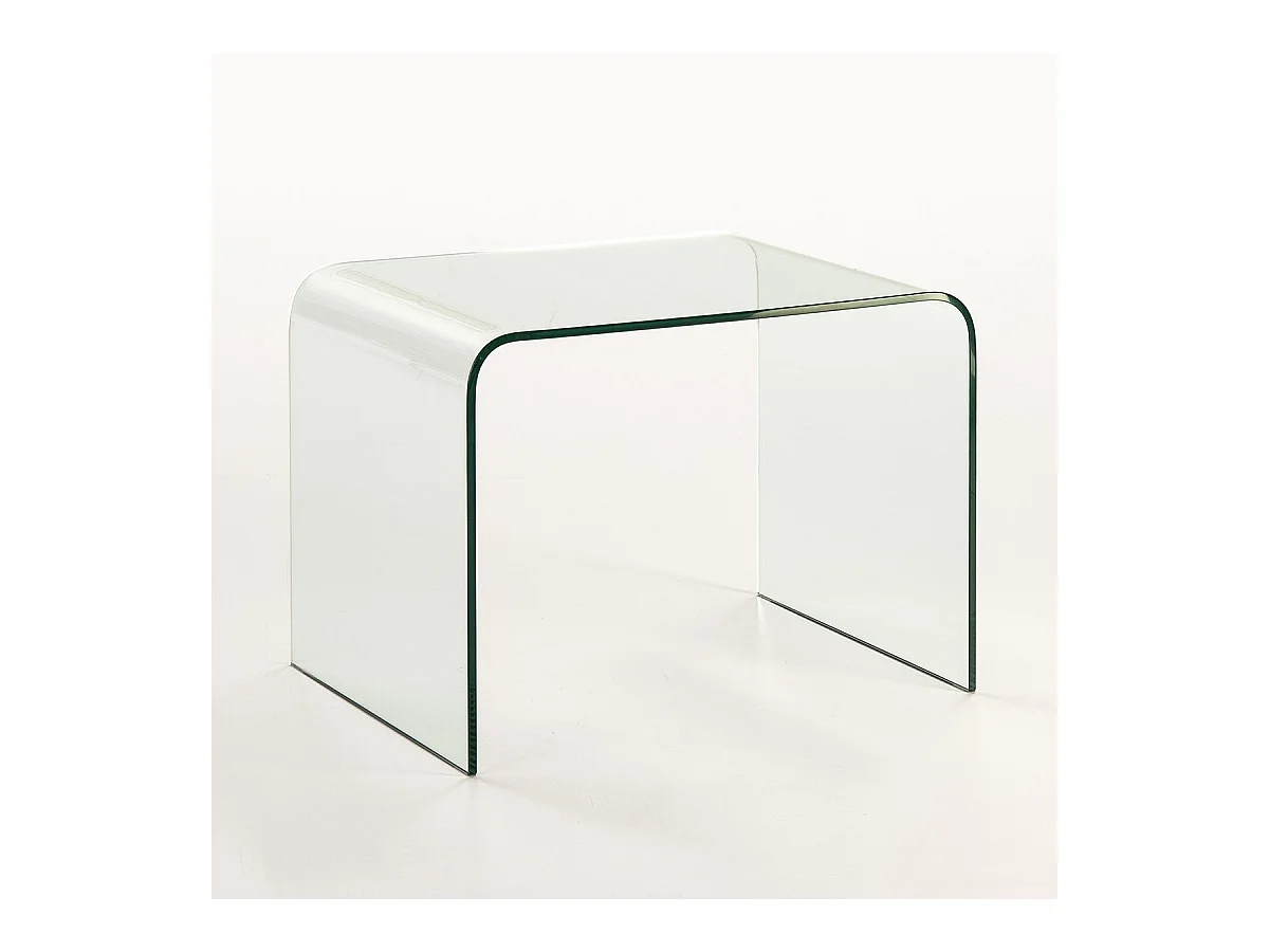 Mesa auxiliar Angela rectangular de cristal templado