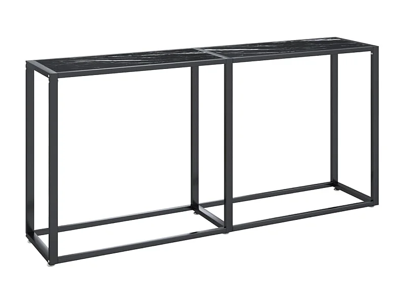 Table console Marbre noir 160x35x75,5 Verre trempé